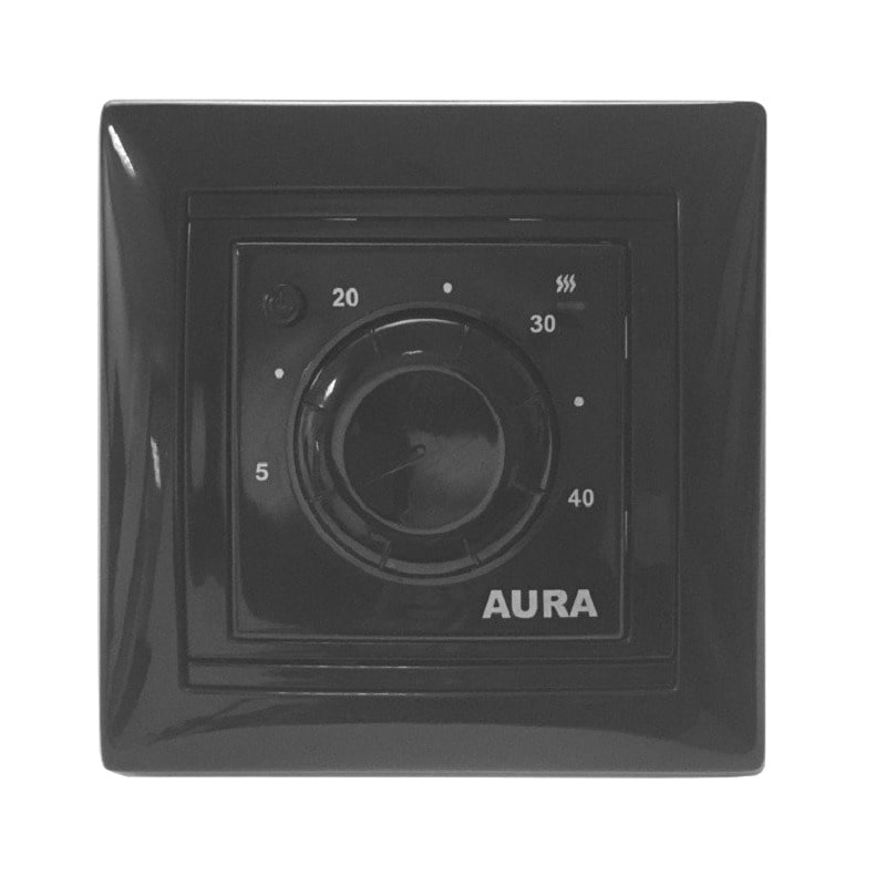 Терморегулятор AURA LTC 030 черный в рамку 