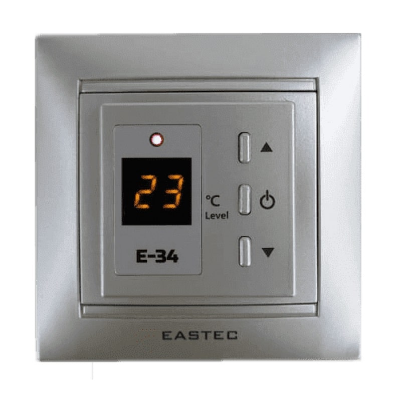 Терморегулятор со сменными рамками EASTEC E-34, серебро