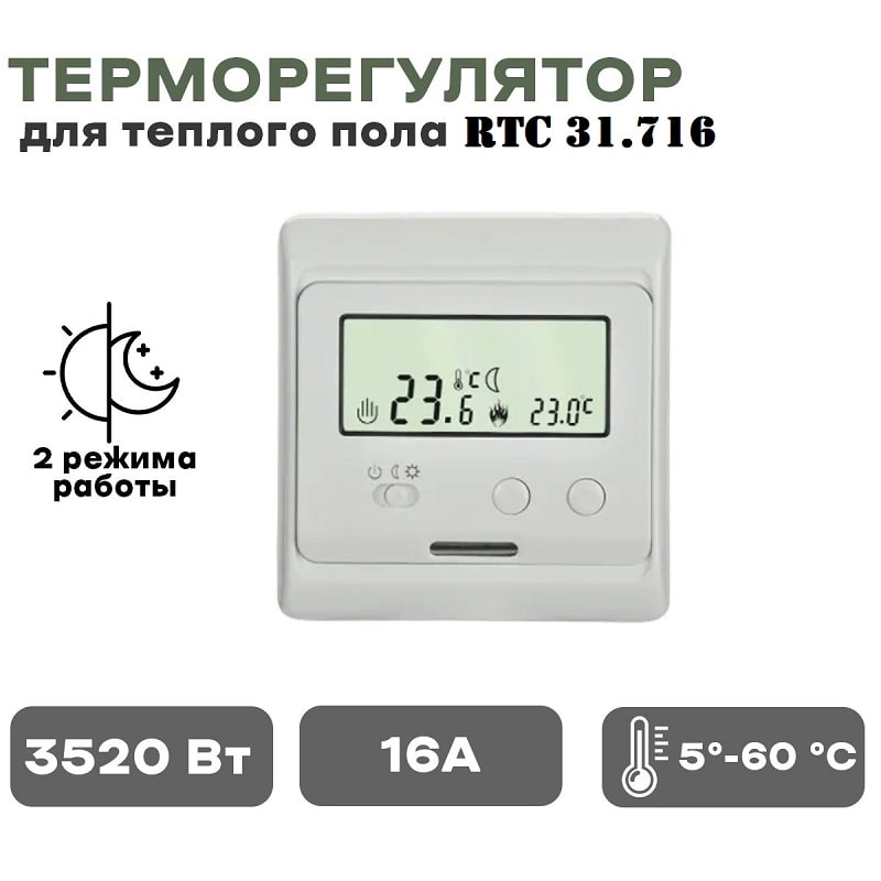Характеристики терморегулятора RTC E31.116 