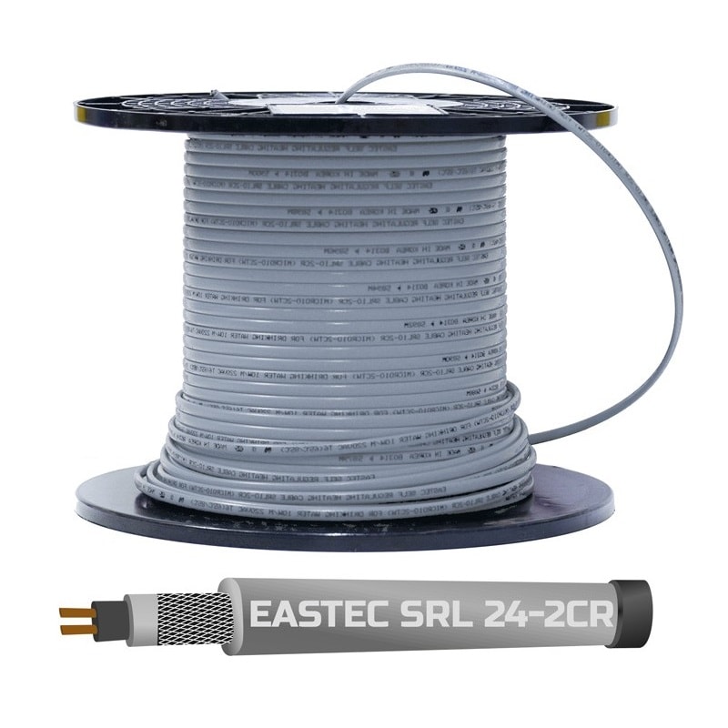 Саморегулирующийся греющий кабель в оплетке EASTEC SRL 24-2 CR, M=24W